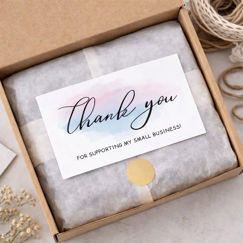 30 Pcs Mult Color Thank You Business Cards – Slogan Graphic Insert Cards